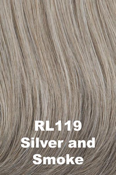 Color Silver & Smoke (RL119) for Raquel Welch wig Flirting With Fashion.  Walnut brown and grey blend with a dark nape.