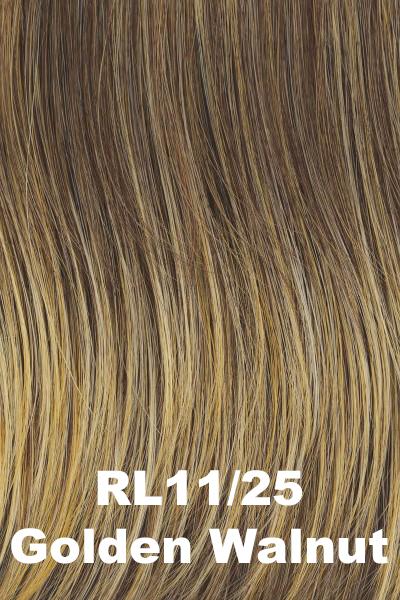 Color Golden Walnut (RL11/25)  for Raquel Welch wig Spotlight Petite.  Medium brown with very golden highlights.