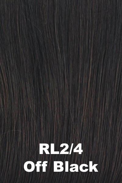 Color Off Black (RL2/4) for Raquel Welch wig Pretty Please!.  Black base blended subtly with dark brown.