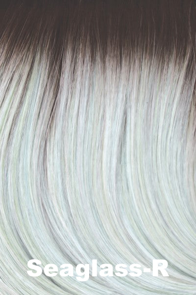 Color Seaglass-R for Amore wig Miley #4206. Pale peppermint green with a hint of blue jade and beige brown rooting.