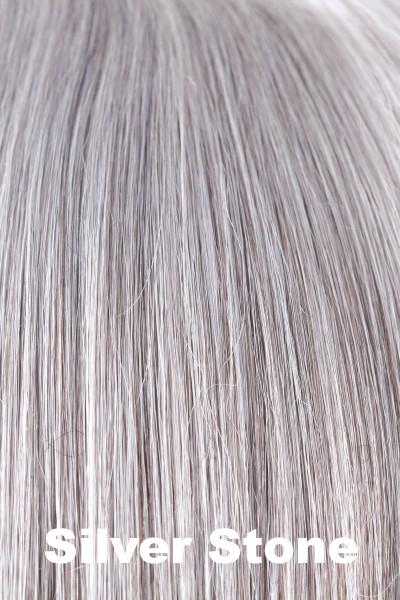Color Silver Stone for Rene of Paris wig Kai #2383. Silver white and dark brown base with salt and pepper ends