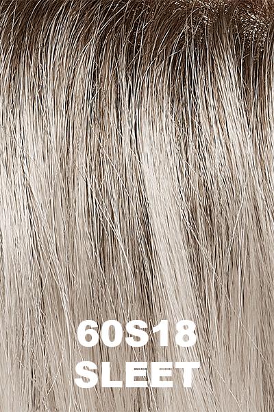 Color 60S18 (Sleet) for Jon Renau wig Annette (#5138). Shaded white and ash blonde blend with dark roots. 