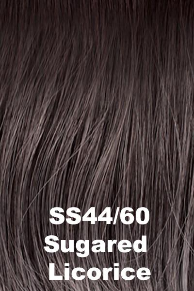 Color Shaded Sugared Licorice (SS44/60) for Raquel Welch wig Classic Cool.  Steel grey base with light grey highlights and dark brown roots.