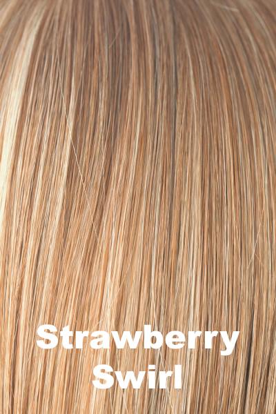 Color Strawberry Swirl for Amore wig Stevie #2516. Blend of white blonde and rose gold blonde with a subtle pink hue.