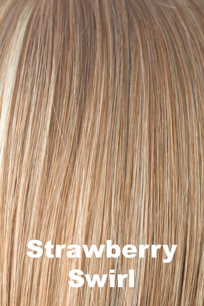 Color Strawberry Swirl for Noriko wig Lexy #1642. Blend of white blonde and rose gold blonde with a subtle pink hue.