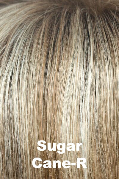 Color Sugar Cane-R for Noriko wig Harlow #1721. Dark brown roots with a medium blonde base and caramel and dusty blonde lowlights and highlights.