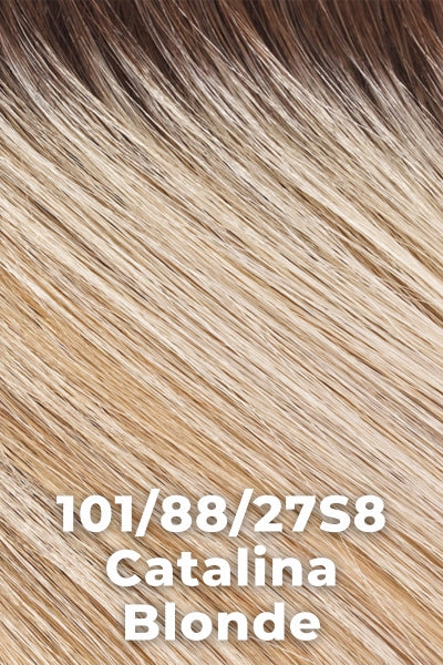 Jon Renau Wigs - Carrie (#708) - Human Hair - Catalina Blonde - A cool, sunkissed blonde with a bold platinum money piece and medium brown roots.