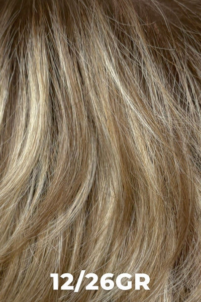 Henry Margu Wigs - London (#6004) - 12/26GR. Light brown mixed with golden blonde highlights and medium brown roots.