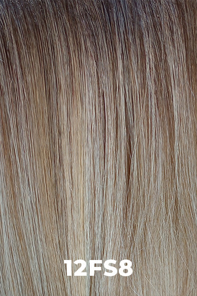 Jon Renau Toppers - Top Notch HD (#6010) - 12FS8 (Shaded Praline). Light Golden Brown, Light Natural Golden Blond, and Pale Natural Gold Blond blend w/ Medium Brown roots.