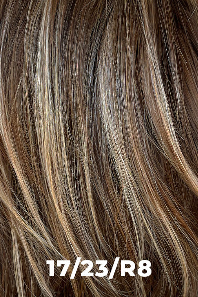 TressAllure Wigs - Chopped Pixie - 17/23/R8. Beige Blonde Auburn Blend Rooted Medium Brown.