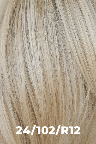 TressAllure - Charming - 24/102/R12. Golden Blonde Highlighted Platinum Rooted Light Golden Brown.