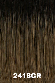 Color Swatch 2418GR for Henry Margu Wig Estelle (#4786). Light ash brown with gold blonde highlights and dark roots.
