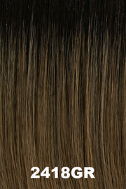 Color Swatch 2418GR for Henry Margu Wig Claire (#2517). Light ash brown with gold blonde highlights and dark roots.