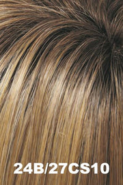 Color 24B/27CS10 (Shaded Butterscotch) for Jon Renau top piece EasiPart French 8" (#739). Golden blonde and warm redish gold blonde blend.