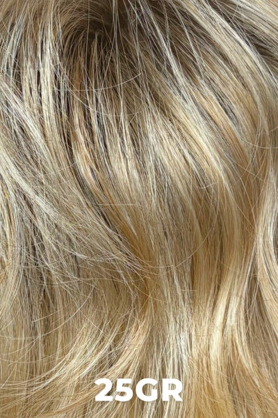 Color Swatch 25GR for Henry Margu Wig Athena (#4754). Warm blonde base with a subtle dark red toned root.