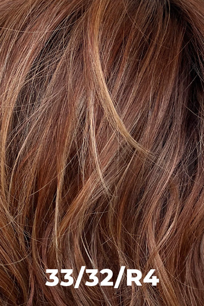 TressAllure Wigs - Chopped Pixie - 33/32/R4. Dark Auburn Blend Rooted Dark Brown.