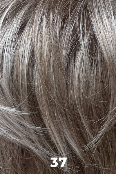 Color Swatch 37 for Henry Margu Wig Renee (#4527). Grey brown blend gradually darkening on the nape.