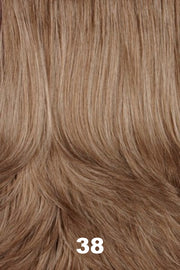 Color Swatch 38 for Henry Margu Wig Drew (#2519). Light brown blended with 50% grey, gradually blending to a darker back.
