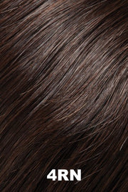 Color 4RN (Natural Dark Brown) for Jon Renau wig Kim Human Hair (#758). Blend of dark brown.
