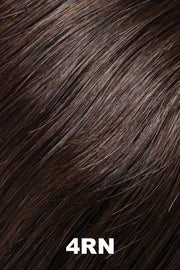 Color 4RN (Natural Dark Brown) for Jon Renau top piece EasiPart XL French 8" (#752). Blend of dark brown.
