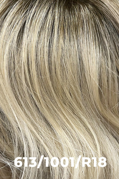 TressAllure Wigs - Chopped Pixie - 613/1001/R18. Vanilla Blonde White Blend Rooted Ash Brown.