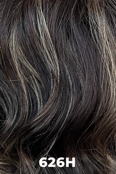 Dark Brown w/ Golden Blonde highlights.