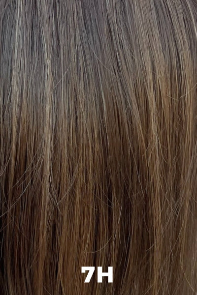 Color Swatch 7H for Henry Margu Wig Renee (#4527). Medium brown with warm toned golden highlights.