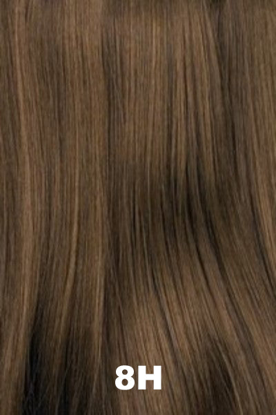 Color Swatch 8H for Henry Margu Wig Whirlwind (#8223).  Medium brown with warm toned brown highlights.
