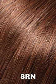 Color 8RN (Natural Warm Brown) for Jon Renau top piece Top Form French 12" (#756). Coppery auburn base with a golden blonde undertone.