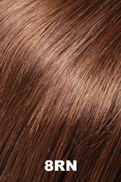 Color 8RN (Natural Warm Brown) for Jon Renau wig Kim Human Hair (#758). Coppery auburn base with a golden blonde undertone.