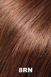 Color 8RN (Natural Warm Brown) for Jon Renau wig Kim Human Hair (#758). Coppery auburn base with a golden blonde undertone.