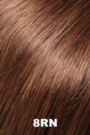 Color 8RN (Natural Warm Brown) for Jon Renau top piece Top Form 18 (#727). Coppery auburn base with a golden blonde undertone.