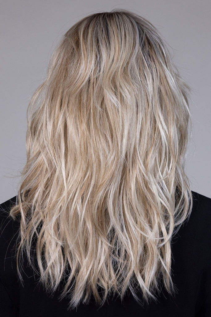 Back view of the synthetic heat friendly wig by Belle Tress.