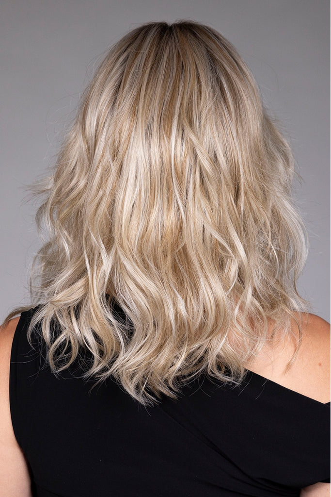 Back of woman wearing Simone by Belle Tress in the color Butterbeer-R.