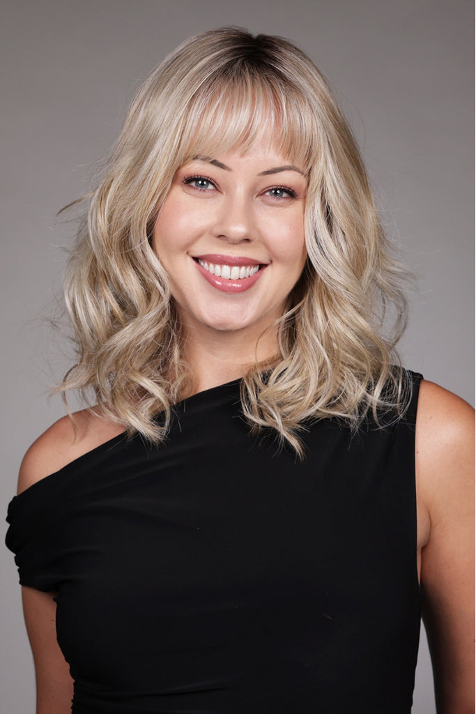 Model styling Simone by Belle Tress Wigs.