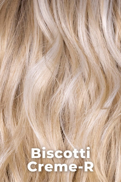 Belle Tress - Simone - Biscotti Creme-R. A warm, dimensional blonde with creamy highlights and natural-looking brown-to-dark-blonde roots for a soft, sunlit finish.