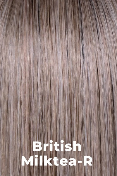 Belle Tress Wigs - Missoni (LX-5020) - British Milktea-R. Midway between dark blonde and light brown with a dark root and a mix of 8 different brown and blonde tones. (Rooted Color).