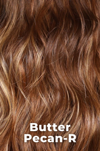 Belle Tress - Simone - Butter Pecan-R. A warm blonde mix with buttery highlights, caramel lowlights, and natural-looking brown-blonde roots for easy depth and a sun-kissed finish.