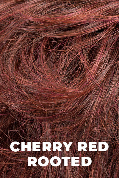 Ellen Wille - Rooted Synthetic Colors - Cherry Red Rooted. Cherry red mixed with dark auburn and dark brown roots.