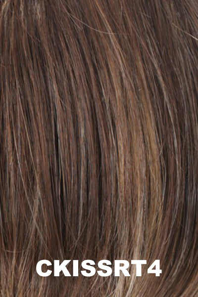 Estetica Wigs - Jagger - CKISSRT4. Golden Brown with Copper Blonde highlights and & Dark Brown roots.