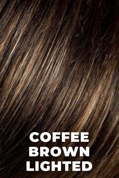 Ellen Wille Wigs - Arrow - Coffee Brown Lighted. Pearl Platinum, Cool Platinum Blonde, and Silver White blend.