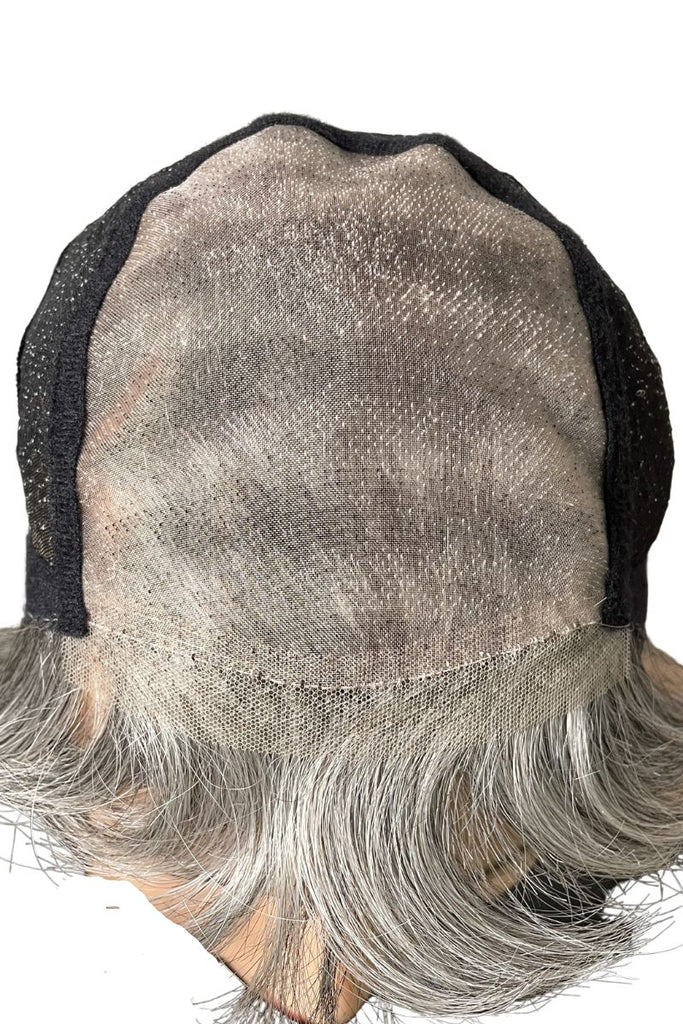 Cap Construction image for Henry Margu Trish wig showing a monofilament top and lace front.