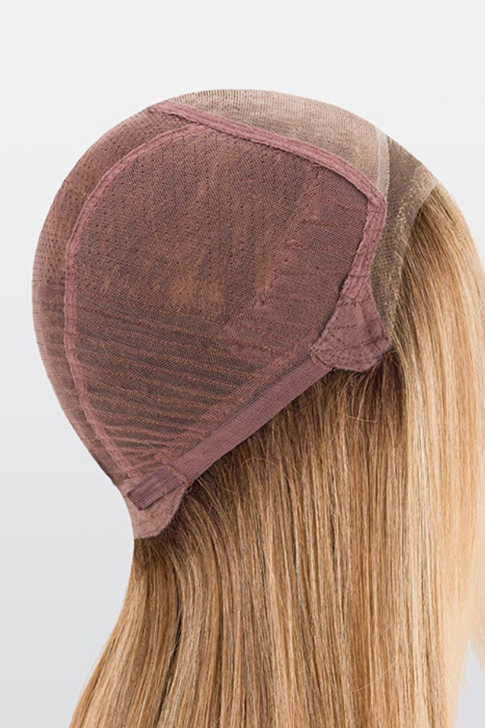 Side view of a hand tied cap construction.