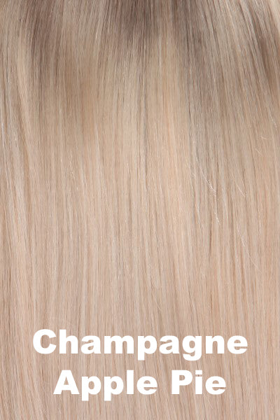 Belle Tress Wigs Toppers - Remy Human Hair Lace Front Mono Top 14" (#1000) - Champagne with Apple Pie