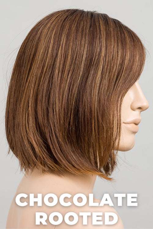 Ellen Wille - Vivi - Chocolate Rooted. Medium to Dark Brown Base with Light Reddish Brown Highlights and Dark Roots.