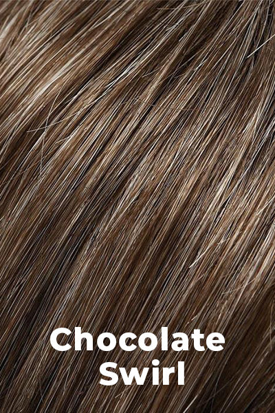 Color Chocolate Swirl for Noriko wig Rin (#1730). Dark Chocolate (6) w/ Light Chocolate (29) Highlights and Light Blond (24) Highlights around face and crown. 