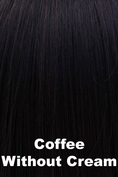 Belle Tress Toppers - Lace Front Mono Top Straight 18" (#7008) - Coffee without Cream. A blend of espresso coffee bean, darkest brown, and the hint of deepest rich caviar.