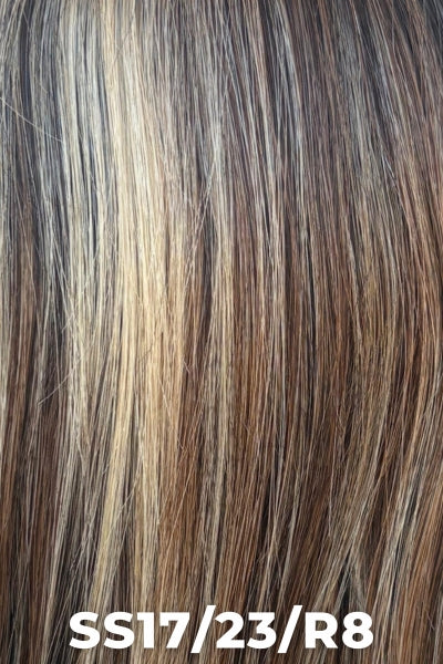 TressAllure - Stunning (NH2102) -Human Hair Colors - 17/23/R8. Pale Auburn Beige Blonde Blend Rooted Medium Brown 