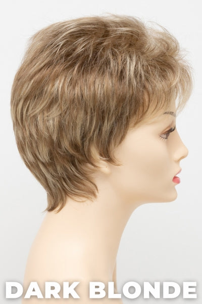 Color Swatch Dark Blonde for Envy wig Penelope.  Deep blonde with red undertones and bright wheat highlights.