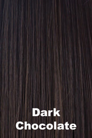 Color Dark Chocolate for Alexander Couture High Heat Mid Wavy Topper (#1037).  Deep neutral chocolate brown with a cool medium brown undertone.